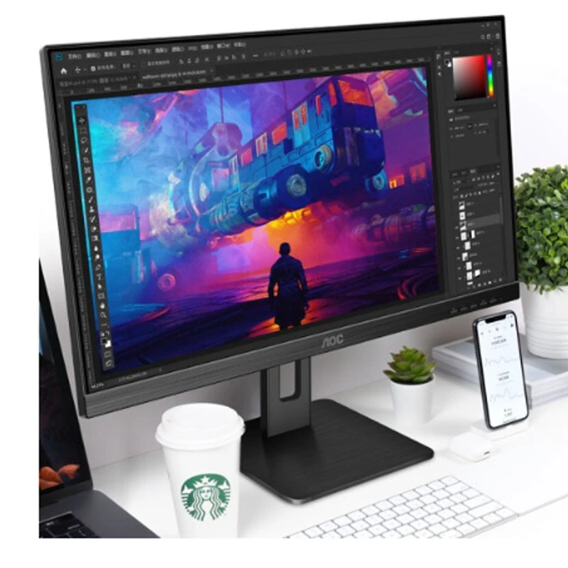 99新 AOC AOC U32P2C 31.5英寸 4K  Type-c 65W 旋升 专业显示屏