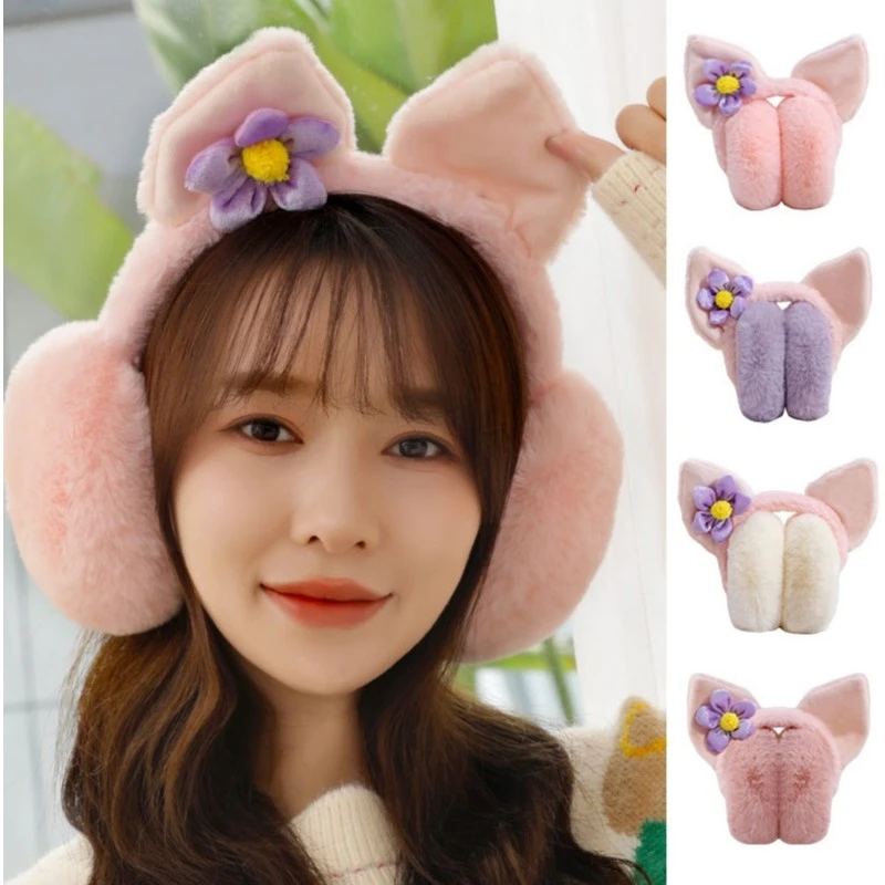 冬天猫耳朵耳罩保暖女生韩版可爱成人可折叠冬季耳捂耳包耳暖耳套