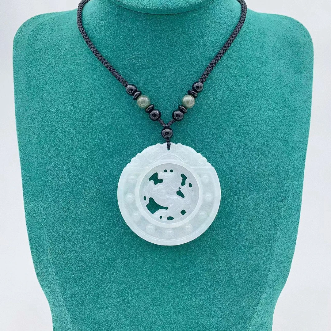 BAQIZHUBAO/八七珠宝--多样性 马上有钱圆牌 纯天然缅甸A货翡翠