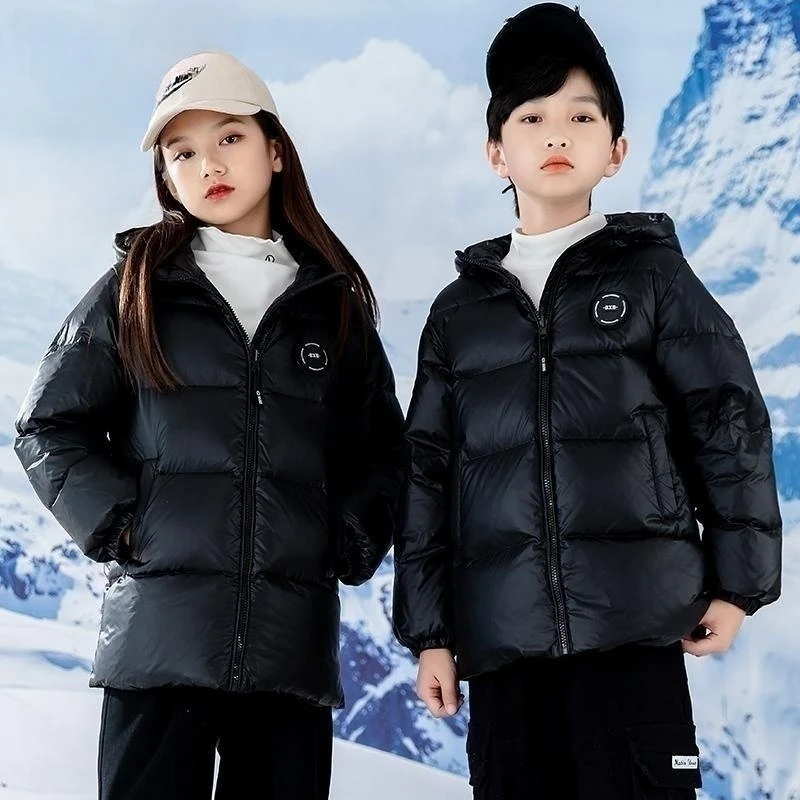 【邱莹莹专享】淘淘猫冬季儿童黑金系石墨烯连帽休闲羽绒服外套6636