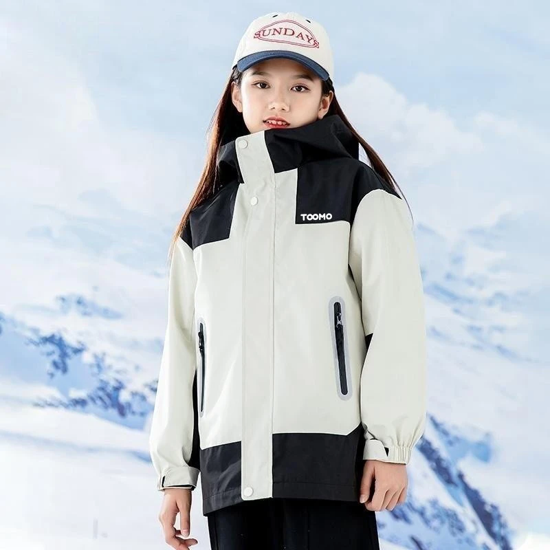 【MA】淘淘猫新款一衣三穿拼色+可拆卸羽绒服内胆两件套3353