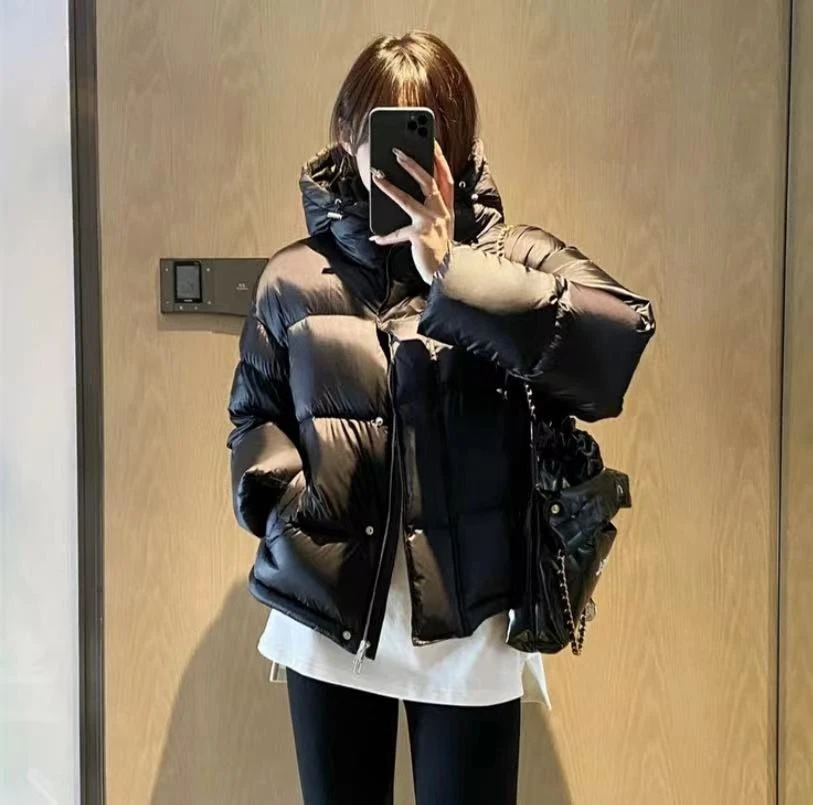 8082#短款羽绒平复女冬季加厚连帽面包服