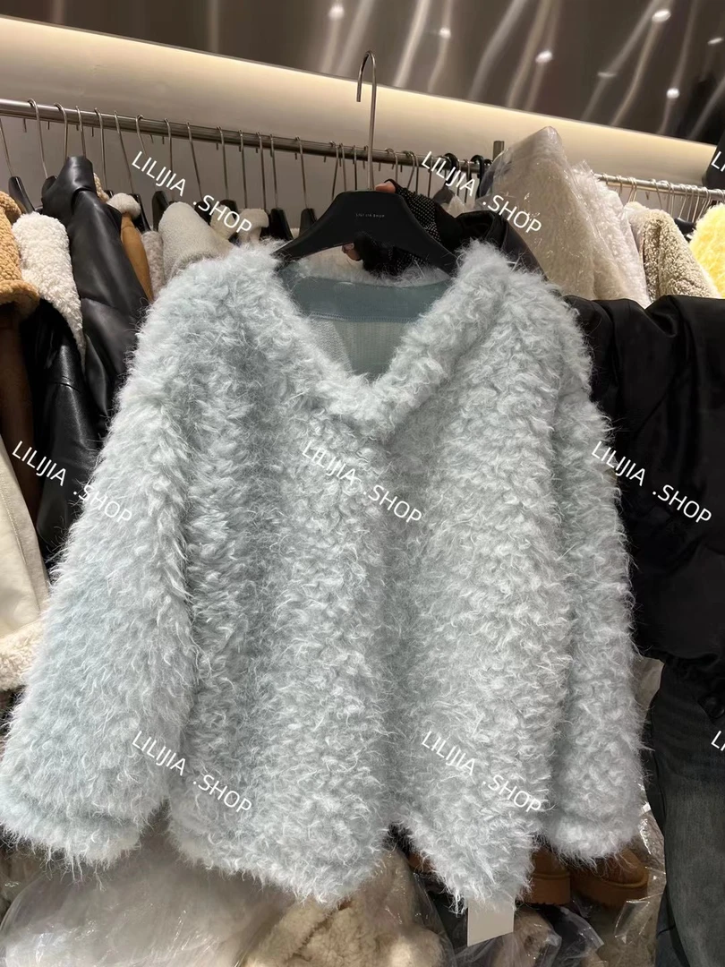 小董 长袖加厚保暖皮毛一体卫衣毛衣女