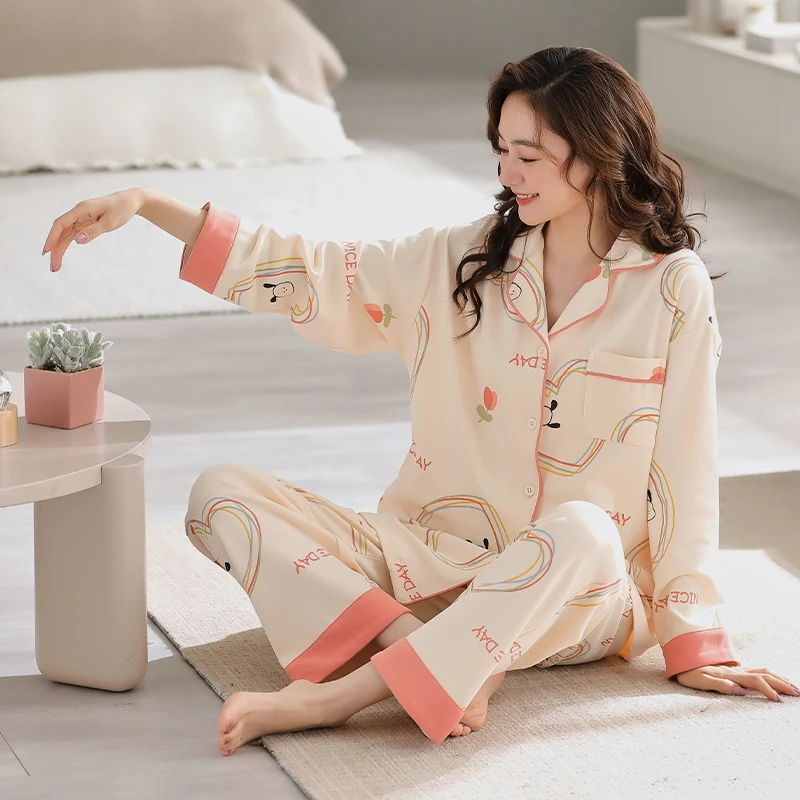 女士不起球睡衣春秋季可外出舒适轻奢高级感开衫休闲家居服套装