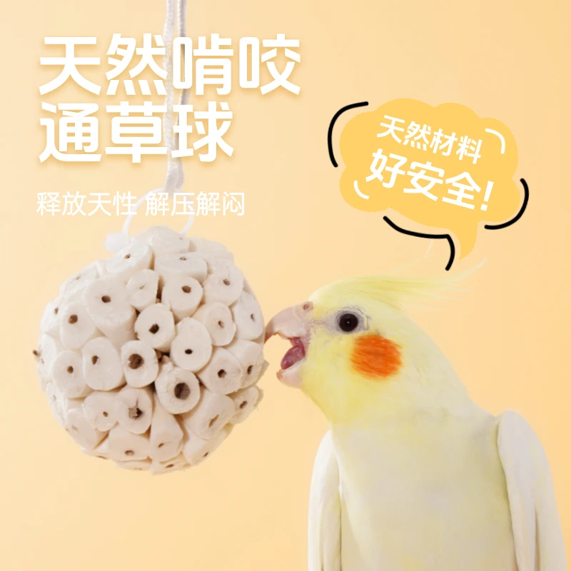 宠尚天通草球啃咬磨牙健齿鹦鹉玩具发些零食解闷牡丹虎皮玄凤通用