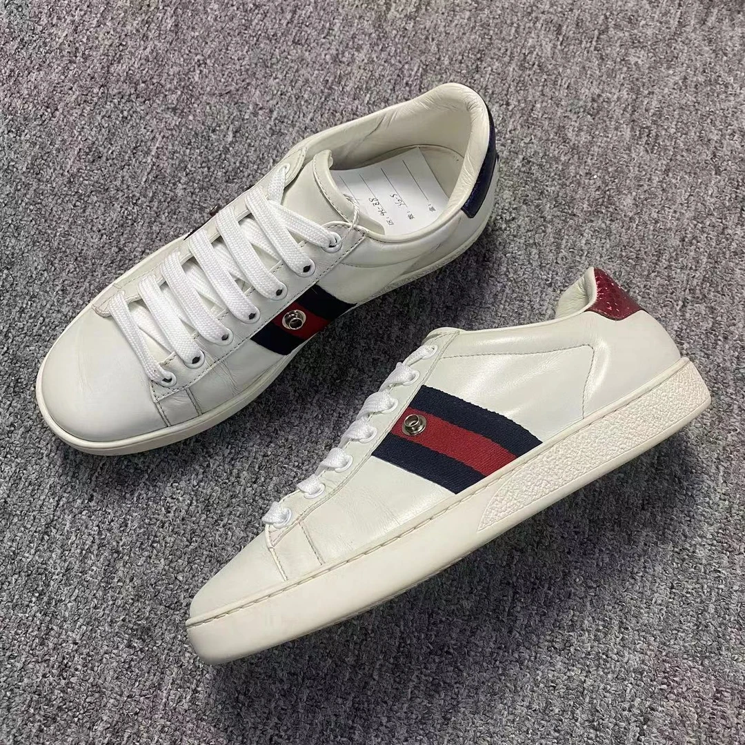 GUCCI/古驰仔仔女鞋折扣 白色贴片低帮潮流板鞋 36.5码 557