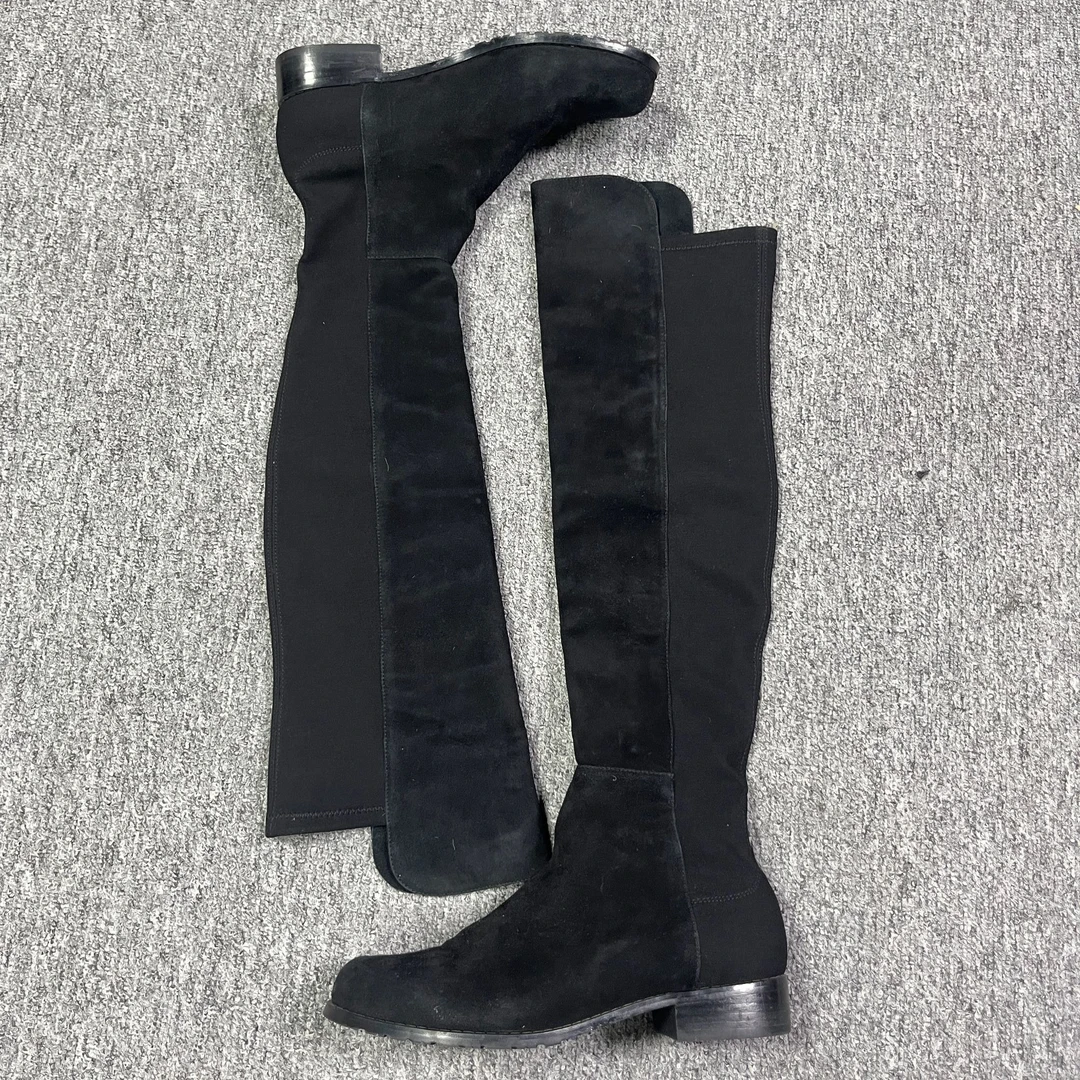95新 StuartWeitzman 38码/仔仔女鞋 黑色高筒时尚百搭长靴 1576