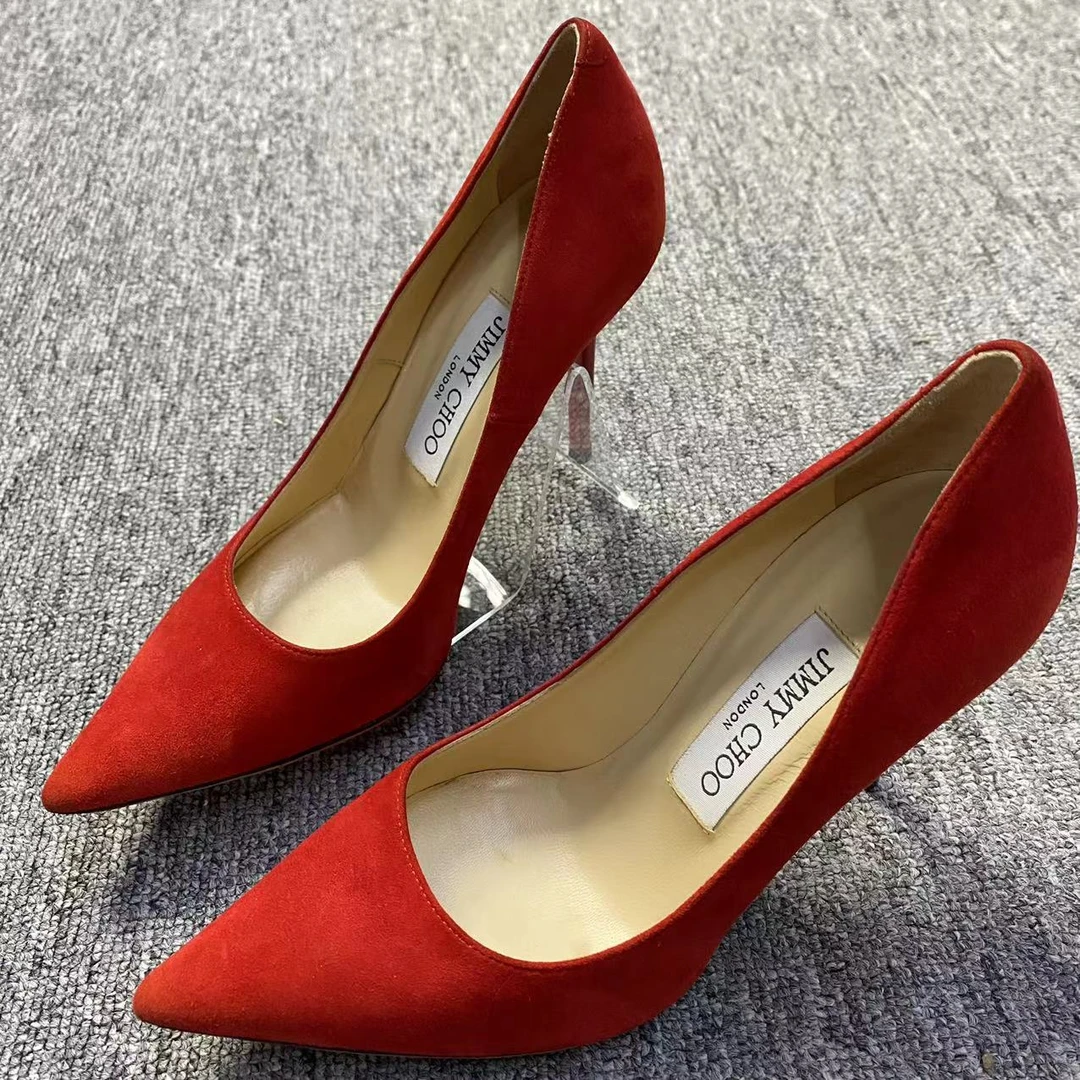 JIMMY CHOO/吉米周仔仔女鞋折扣 红色尖头高跟鞋 34.5码 1293