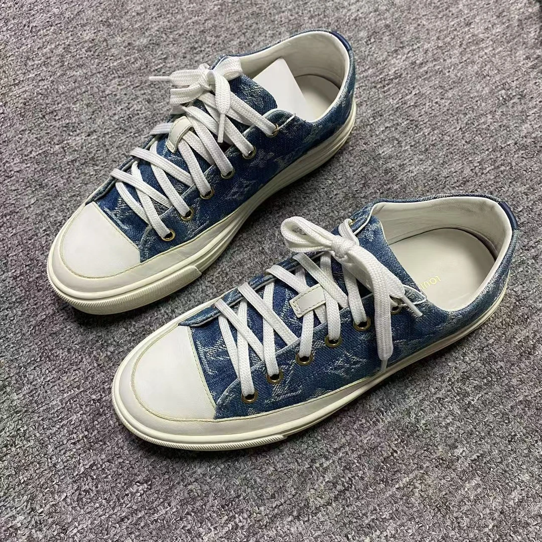 LouisVuitton/路易威登36.5码/仔仔女鞋折扣 牛仔蓝老花板鞋 1743