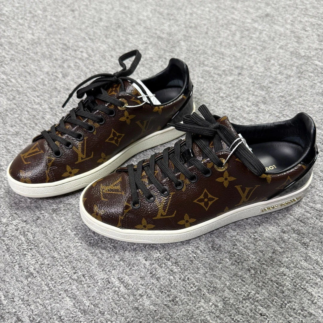 LouisVuitton/路易威登36码/仔仔女鞋折扣 棕色印花复古板鞋 1739