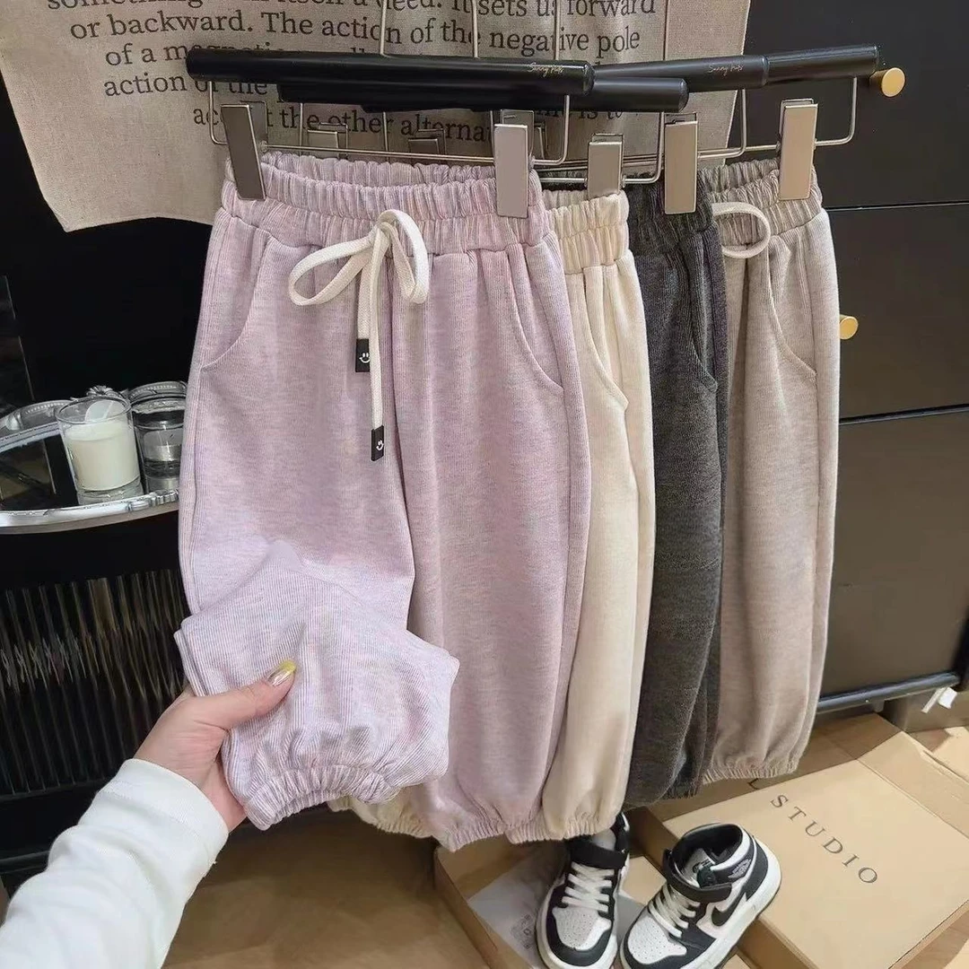 男女童慵懒风休闲长裤糯米绒春秋新款儿童洋气时髦运动衣服束脚裤