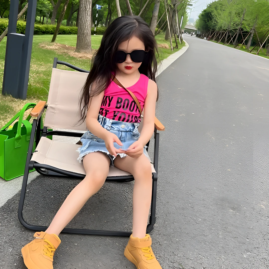 2024夏季薄款潮流吊带裙背心大中小儿童公主裙子冰丝女童百搭宝宝