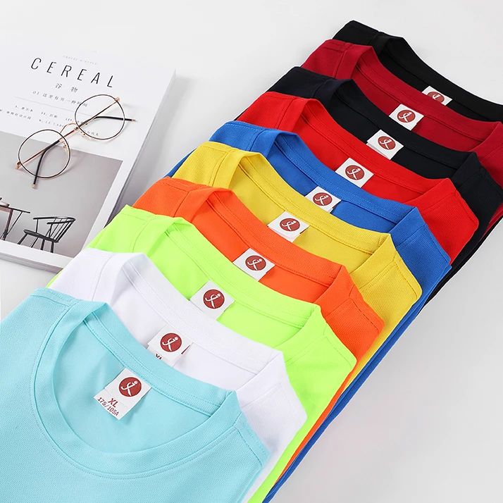 针眼速干圆领短袖T恤运动吸湿排汗马拉松T恤跑步衣服健身装户外