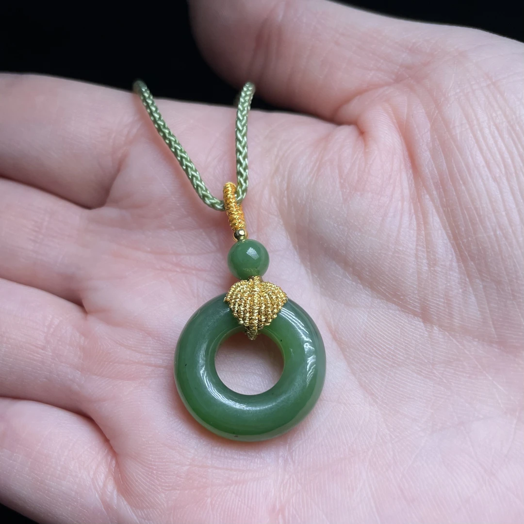 菲菲珠宝好*碧玉面包圈吊坠约20mm-多样性发一