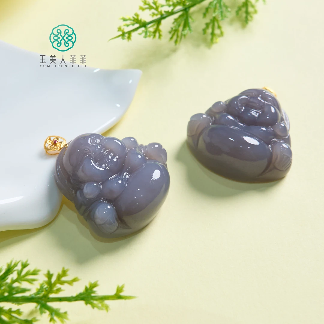 菲菲珠宝好*18K和田玉佛公吊坠约36*30mm-多样性发一