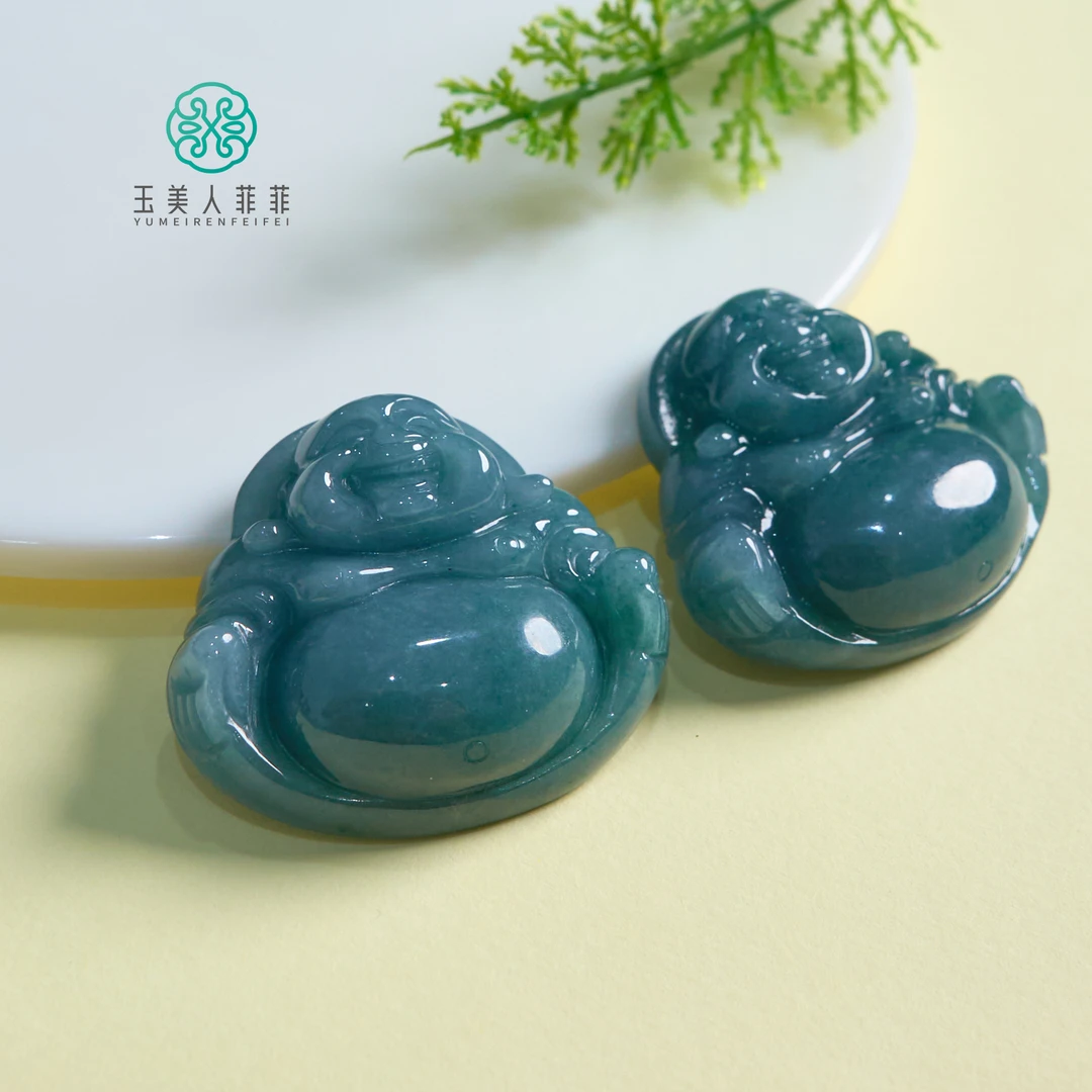 【春日珠宝】菲菲珠宝好*翡翠佛公吊坠约37*34mm-多样性发一