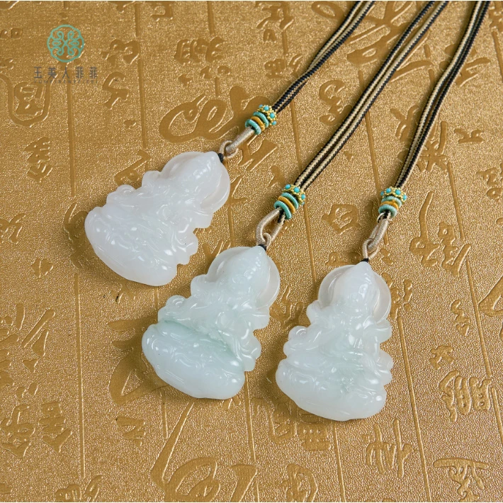 小爽推荐*天山翠观音吊坠约55*35mm*多样性发一
