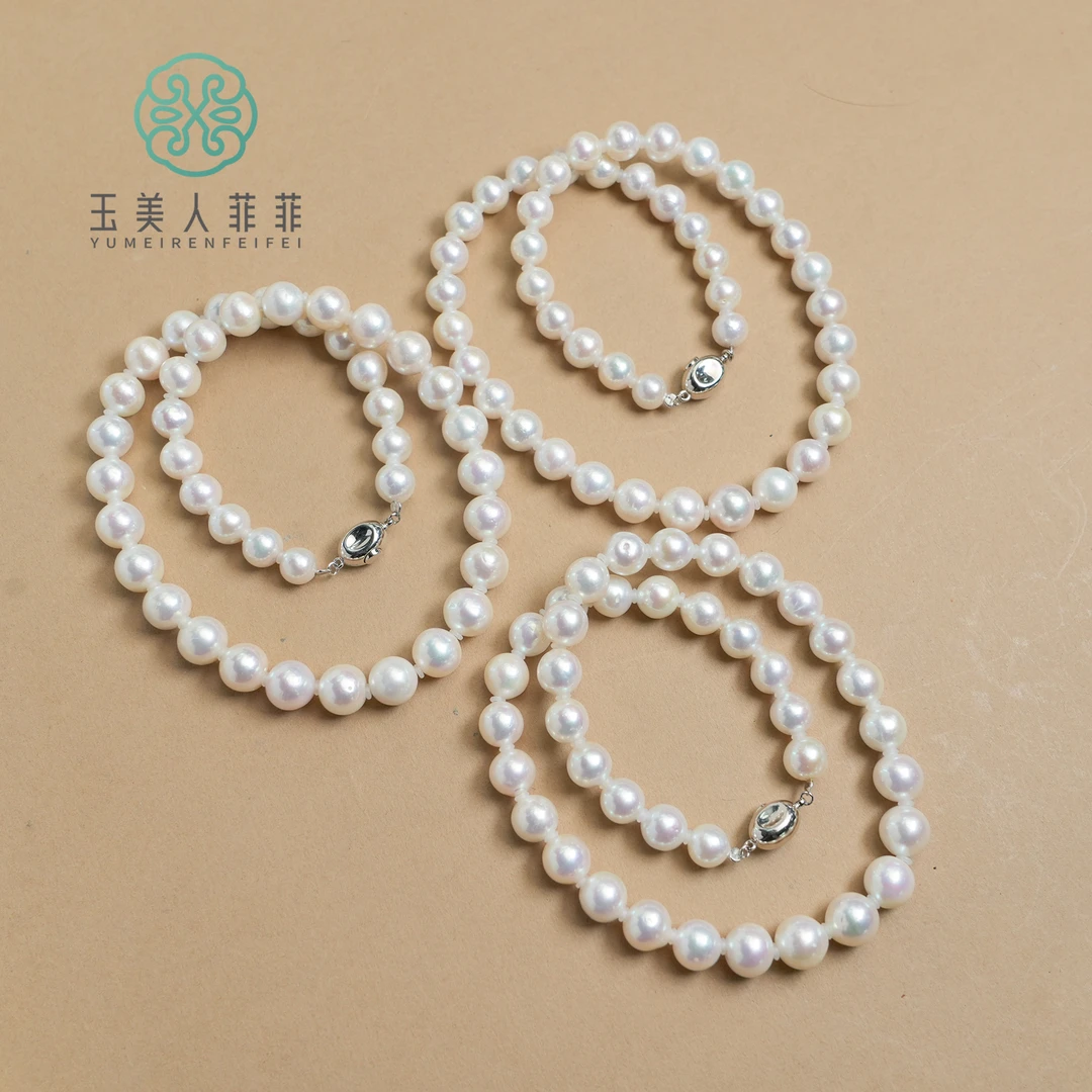 菲菲珠宝好*S925珍珠塔链约8-10mm-/多样性发一