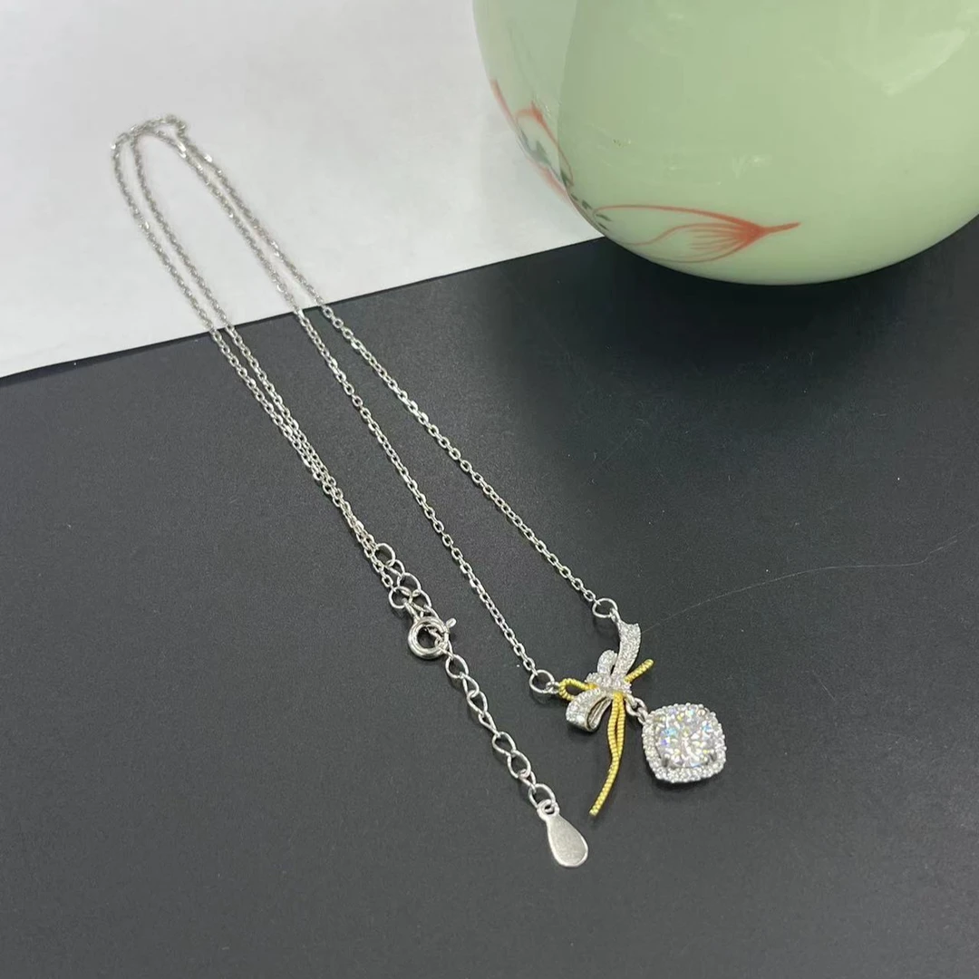 非金属莫桑石项链 双色方包一体链多样性发货j1033