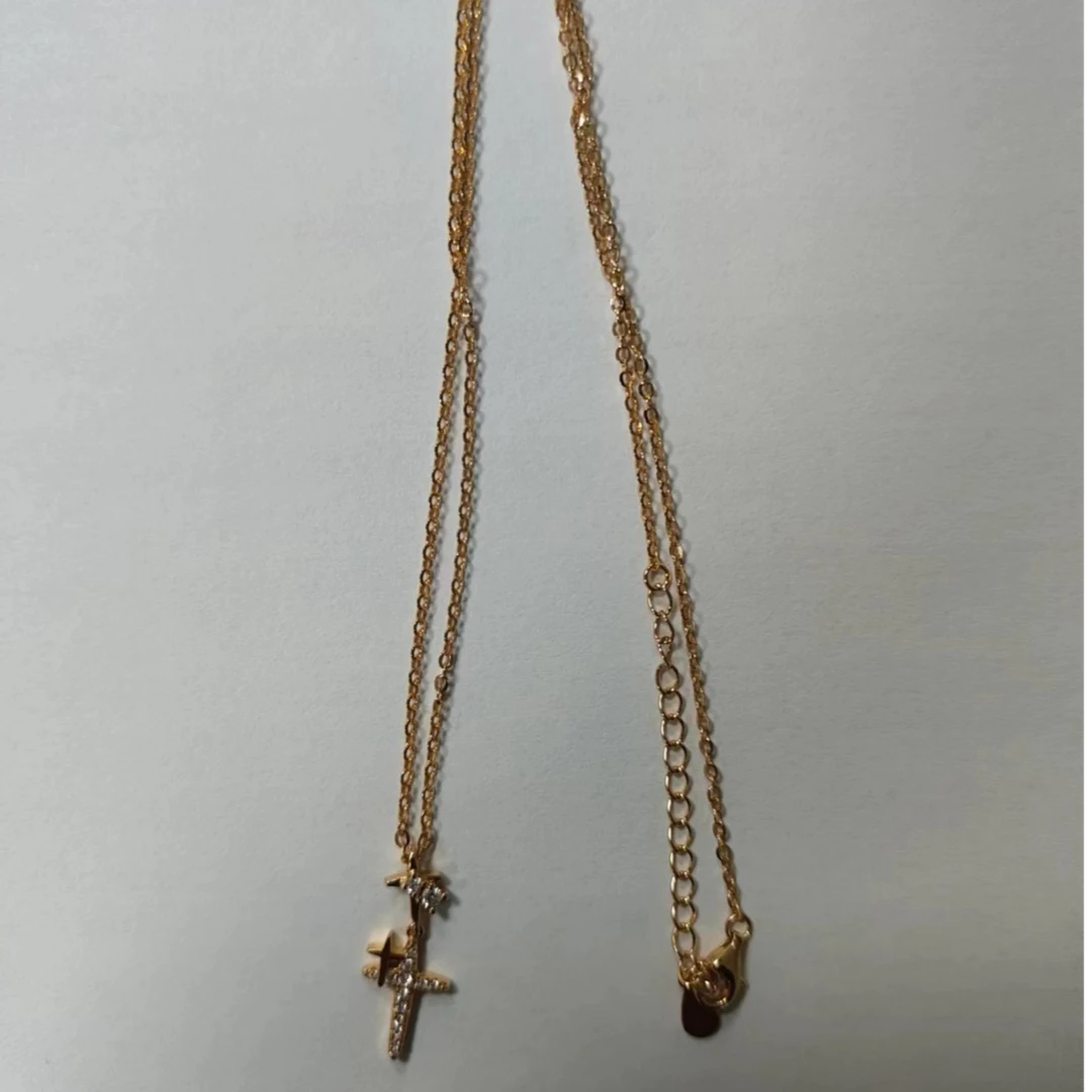 非金属莫桑石项链 玫色十字一体链多样性发货j6666