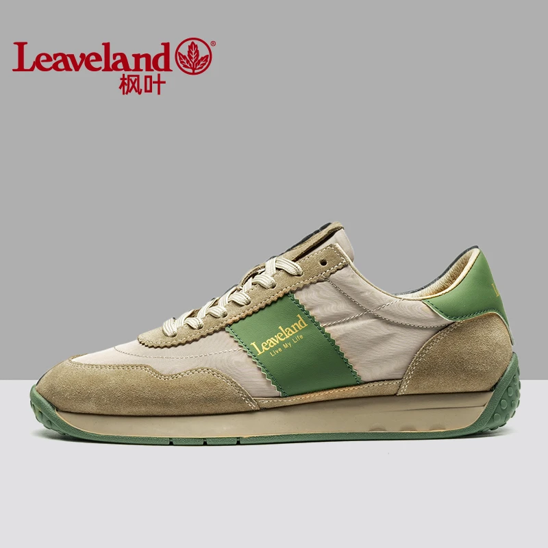 Leaveland/枫叶秋冬运动休闲鞋男新款复古阿甘鞋软底男士板鞋