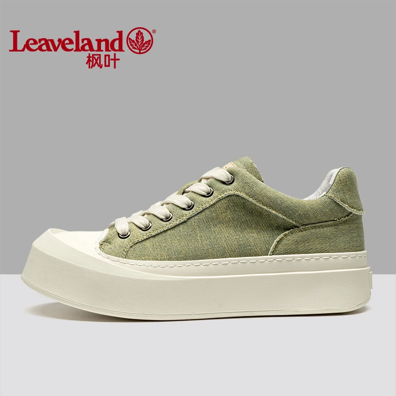 Leaveland/枫叶男女百搭低帮厚底增高休闲时尚饼干鞋E3142