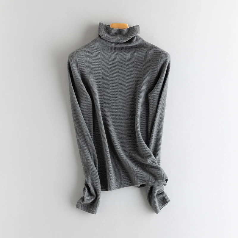 18针68支精纺山羊绒一线成衣自由领打底衫约240g显瘦保暖秋冬女款