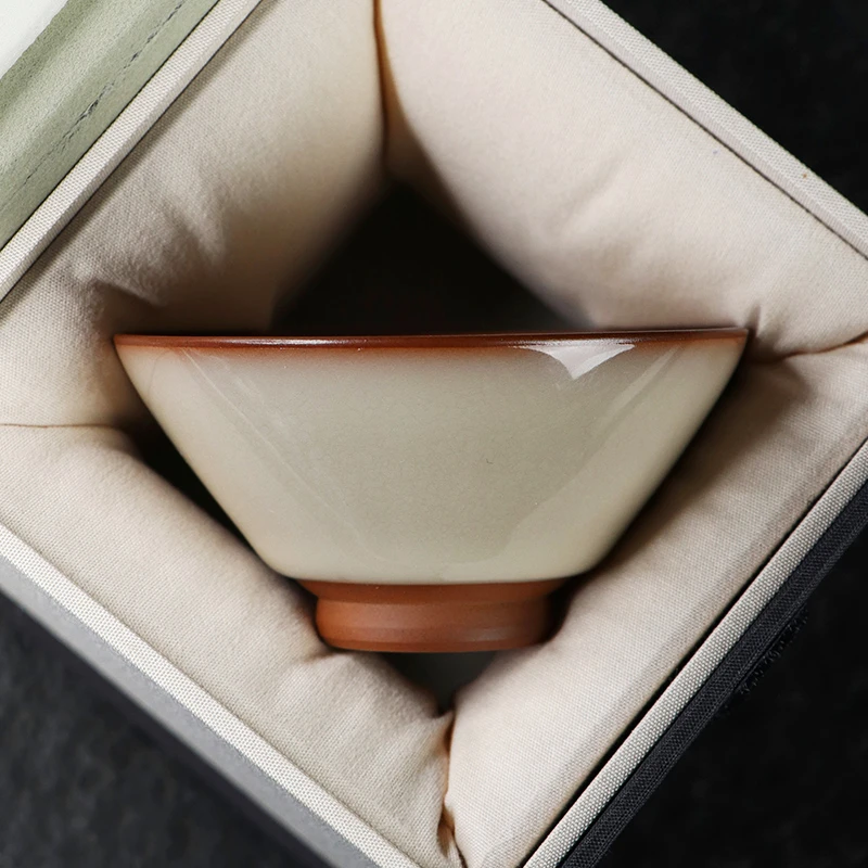凝香阁青瓷猪油冻斗笠单杯主人杯家用陶瓷功夫茶具品茗杯普洱杯