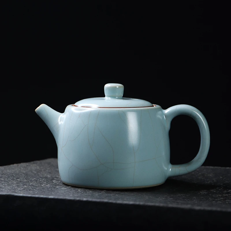 凝香阁 茶养开片天青汝窑井栏壶 家用陶瓷功夫茶具大容量日式单壶