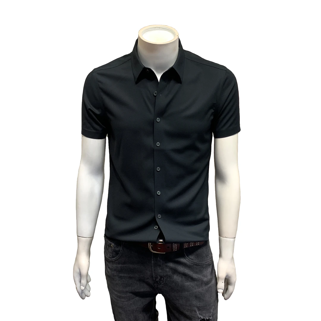 纳因戈兰 夏季品质商务修身短袖衬衫青年通勤半袖打底衬衣男上衣