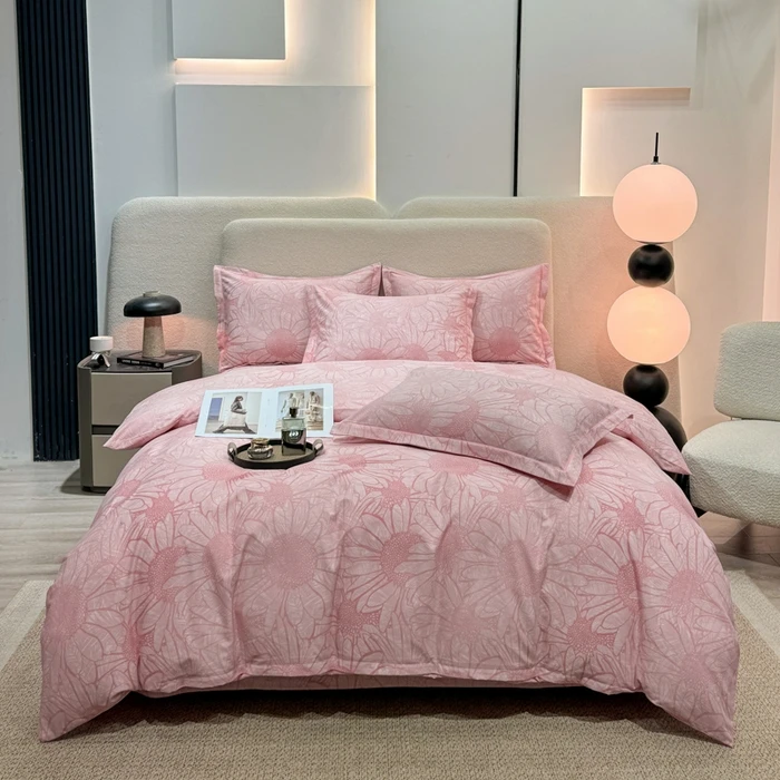 春夏轻奢纯棉四件套柔软保暖加厚斜纹印花全棉被套家用床上用品