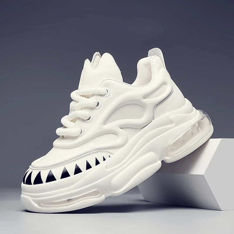 摩蓓男鞋秋冬新款头层牛皮老爹鞋时尚百搭休闲鞋厚底运动鞋潮鞋