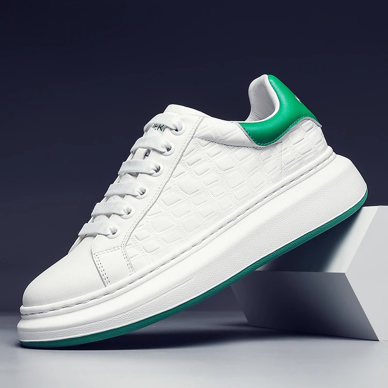 摩蓓男鞋秋冬头层牛皮百搭时尚休闲板鞋软底减震男鞋运动鞋6522