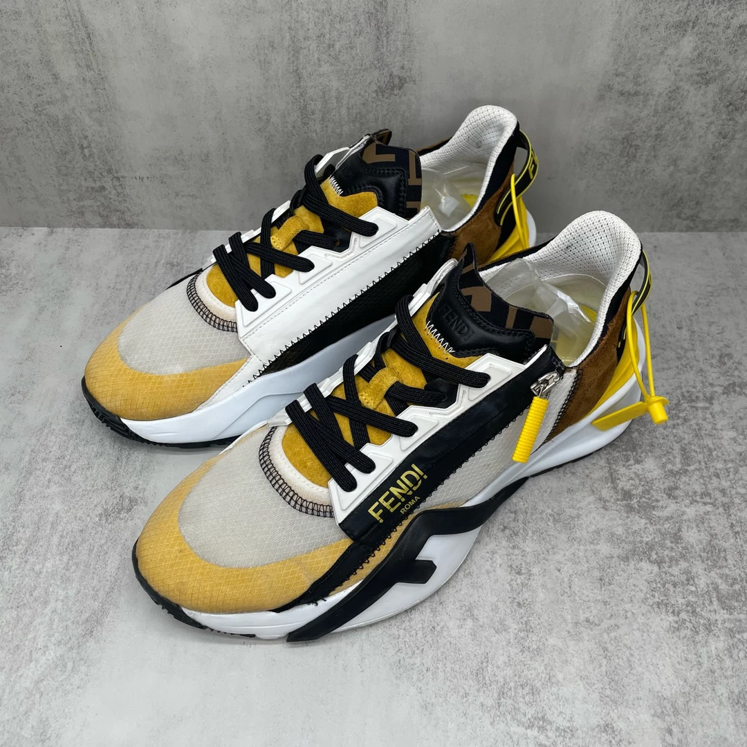 Fendi 芬迪 灰黄 拉链/41码/98新/编码8241/全新6500/运动鞋