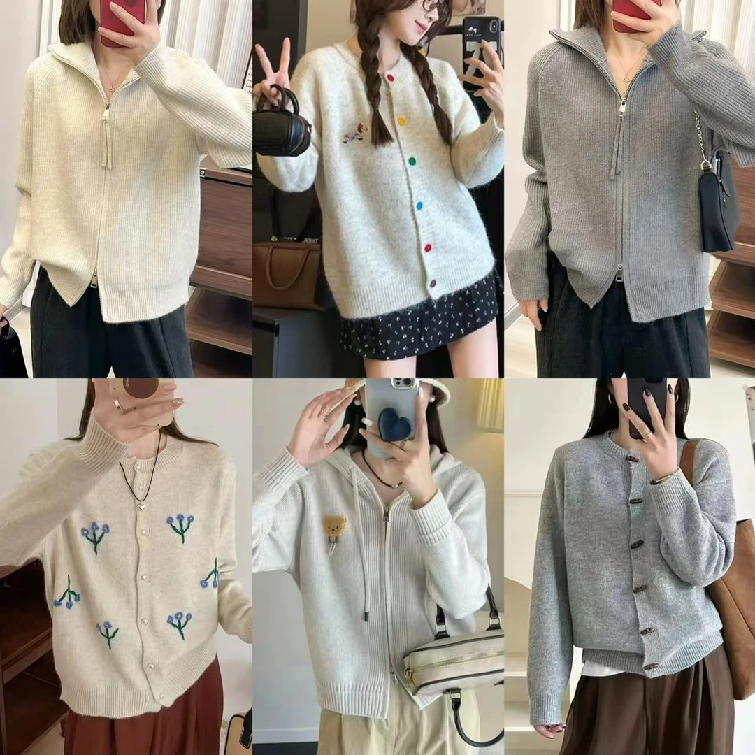 P51~P100编号在这/秋冬休闲简约软糯打底毛衣女字母刺绣上衣