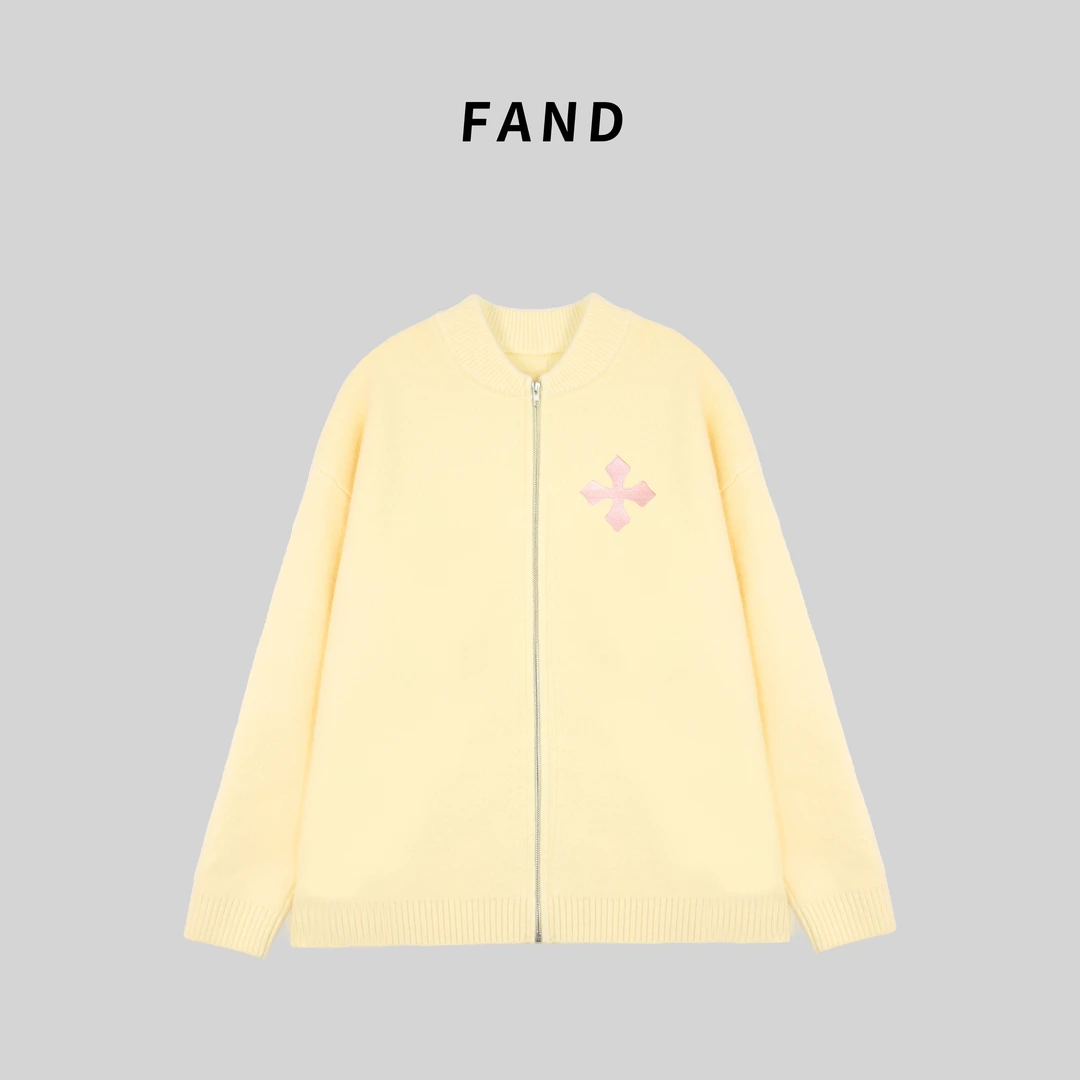 FAND品牌【keledi】秋冬时尚加厚保暖刺绣拉链开衫外套毛衣针织衫