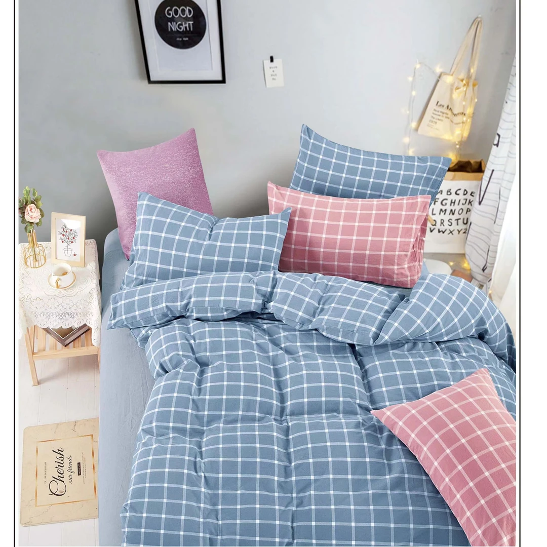 小芳订制纯棉家纺-无印系列色织水洗棉 大格兰