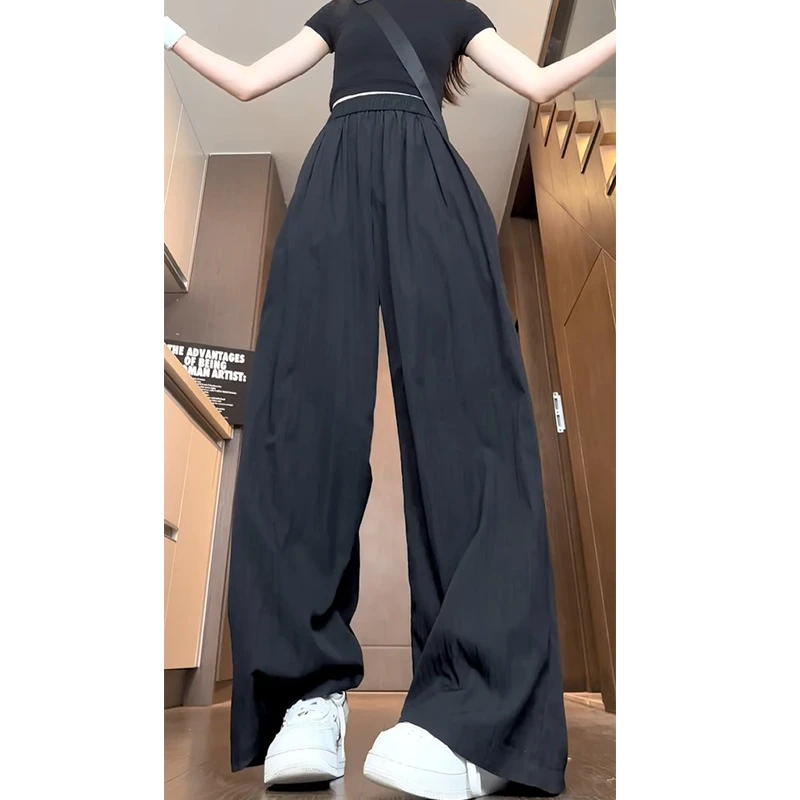 垂感慵懒风山本裤男女2025新款春夏季直筒宽松拖地阔腿休闲长裤子