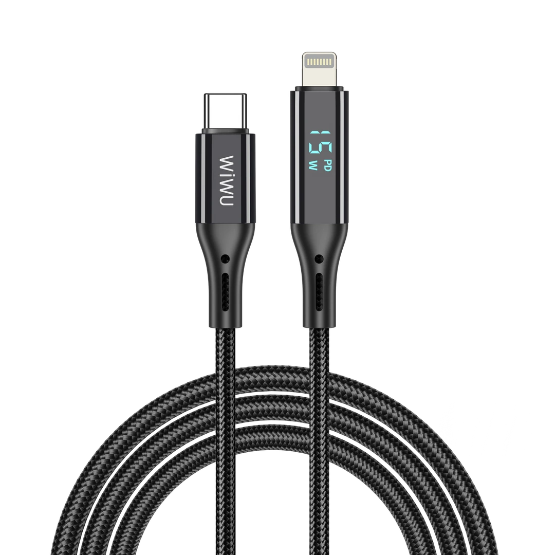 WIWU快充数据线带数显30W/100W加长编织线适用于华为苹果笔记本