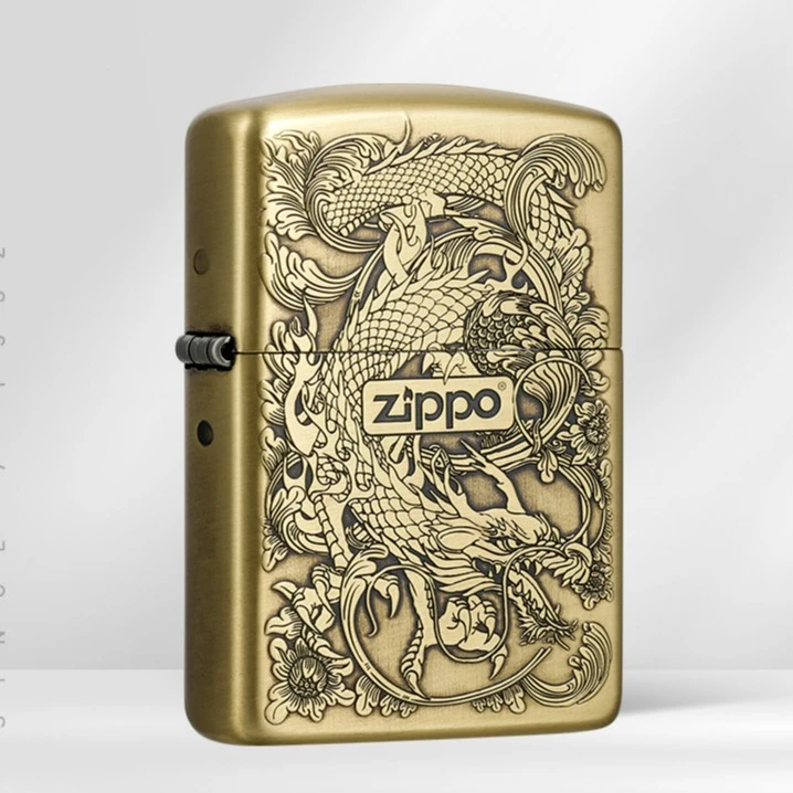 ZIPPO【环绕龙】 古银古铜流行系列盔甲个性防风煤油打火机