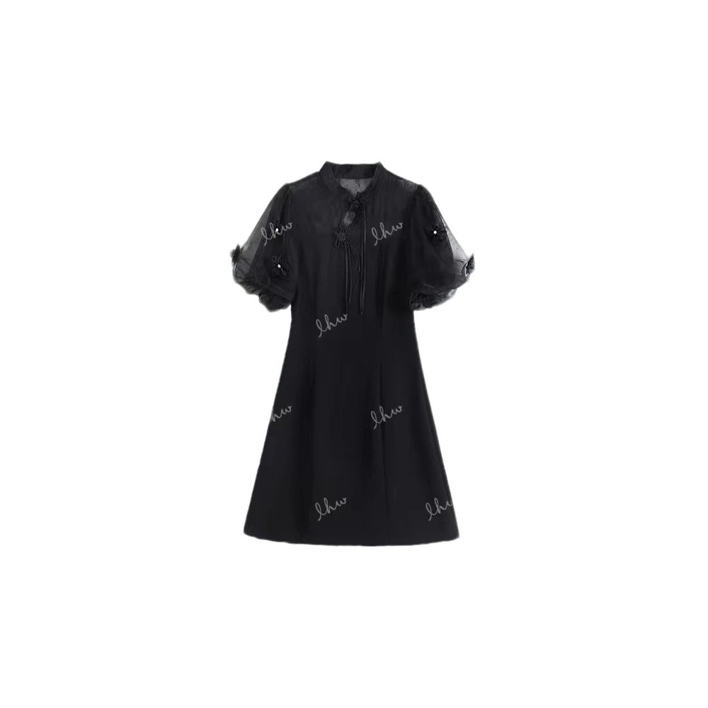 【封后轻奢设计】夏季新款古韵国风拼蕾丝连衣裙3682039