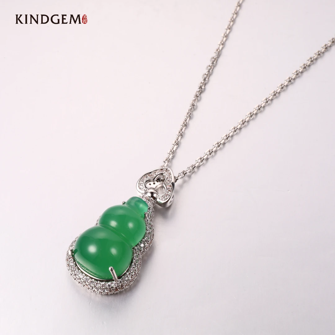 铜合金项链 QRC-29635时尚百搭锆石葫芦项链