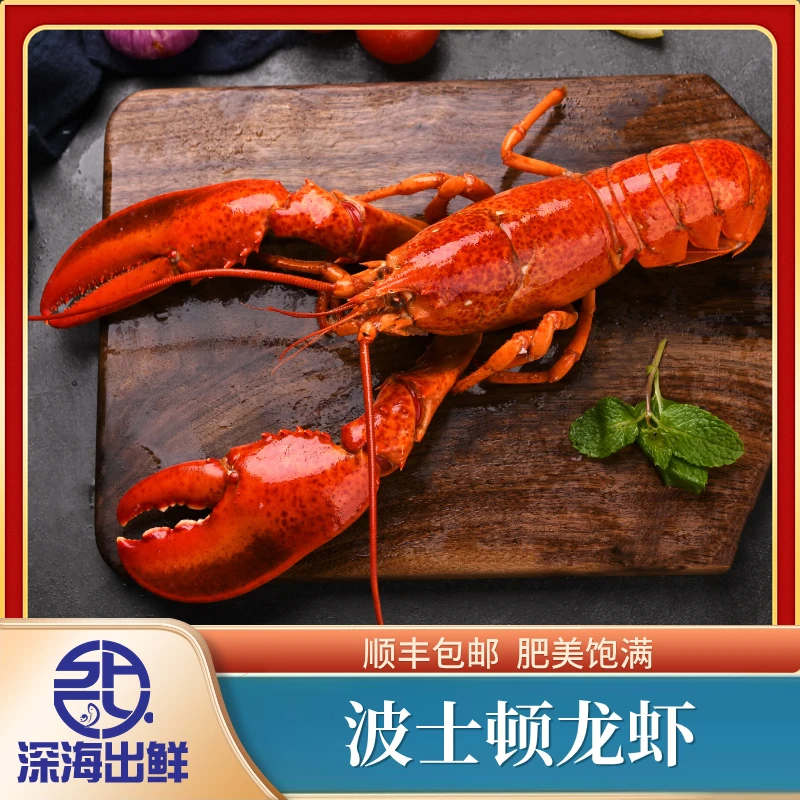 【餐桌C位菜】熟冻加拿大波士顿龙虾进口海鲜加热即食大虾