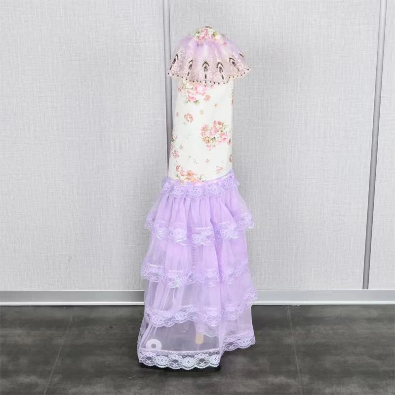 蕾丝布艺戴森小米华为美的吸尘器收纳架支架防尘罩保护罩子防灰尘