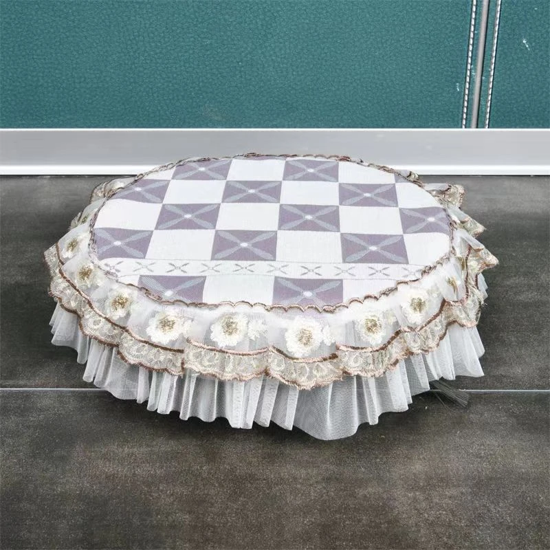 新款轻奢高档扫地机器人盖巾简约现代蕾丝罩防尘盖布万能盖巾订做