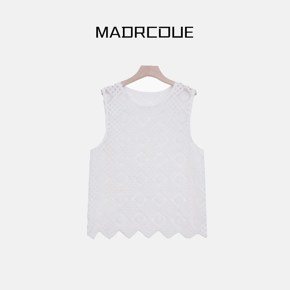 MADRCOUE【花圃】氛围感勾花马甲M8878