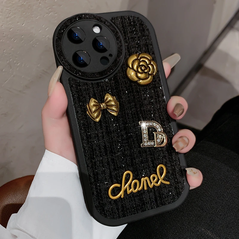 【苹果】新款iphone13/14  椭圆小香风 金色配件  全包防摔壳