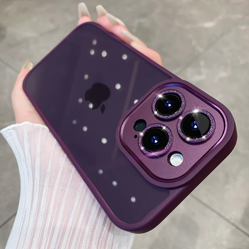 【苹果】新款iphone13/14 闪粉镜头圈 透明 全包防摔壳
