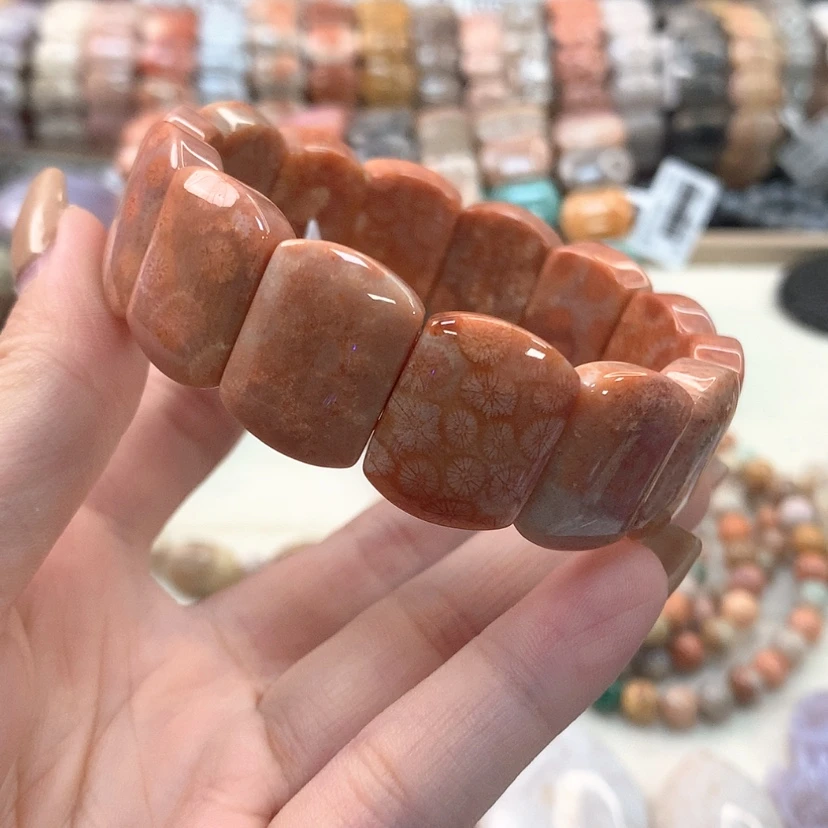 【闪购商品】硅化珊瑚（珊瑚玉）手链未镶嵌074