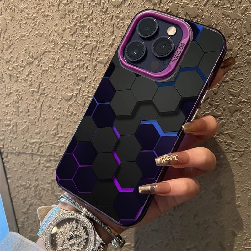 蜂窝方块适用于苹果15pro手机壳iPhone14创意13彩银12个性xsmax11
